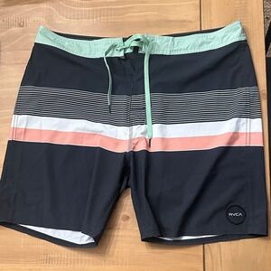 RVCA Men's Board Shorts - Navy, Mint, and Coral